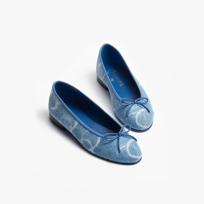 샤넬 여성 블루 발레리나 플랫 - Chanel Womens Flat Shoes - chs7991x
