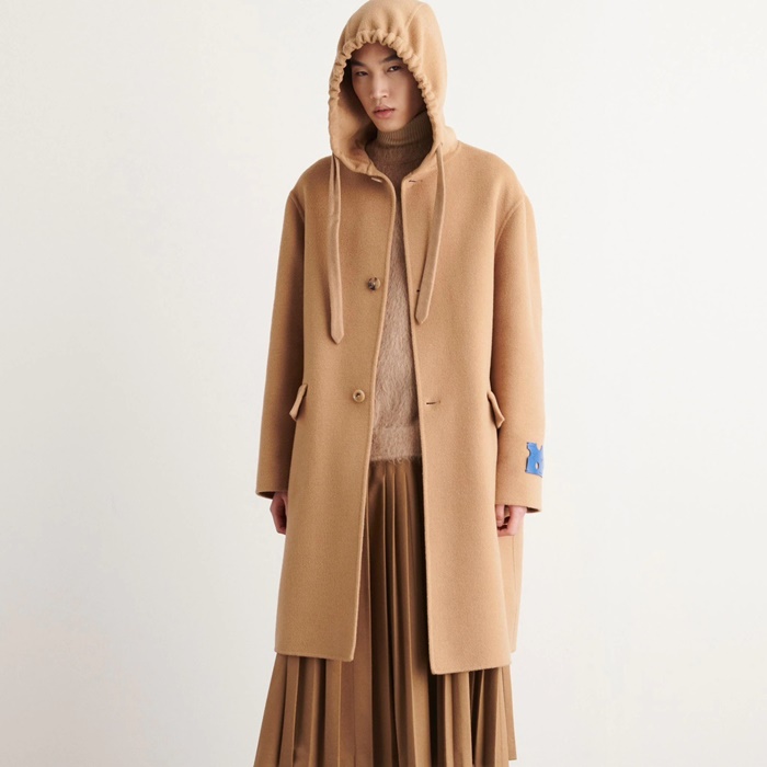 오프화이트 남성 후드 코트 - Off White Mens Beige Coat - of7777x