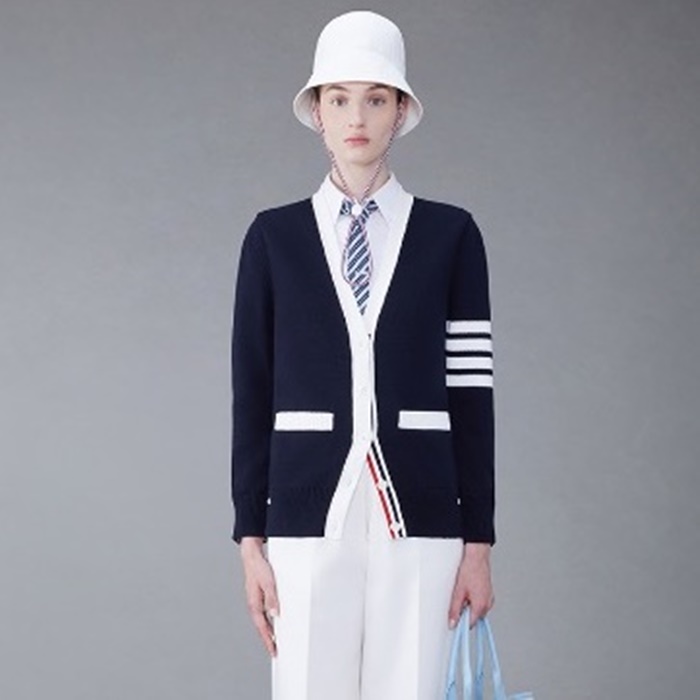 톰브라운 여성 브이넥 가디건 - Thom Browne Womens Cardigan - thc7344x