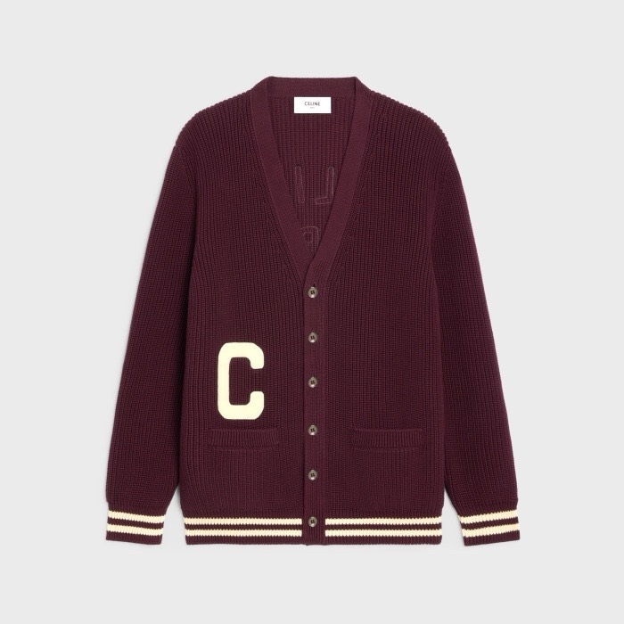 셀린느 남/녀 아이보리 브이넥 가디건 - Celine Unisex Ivory Cardigan - cec7173x