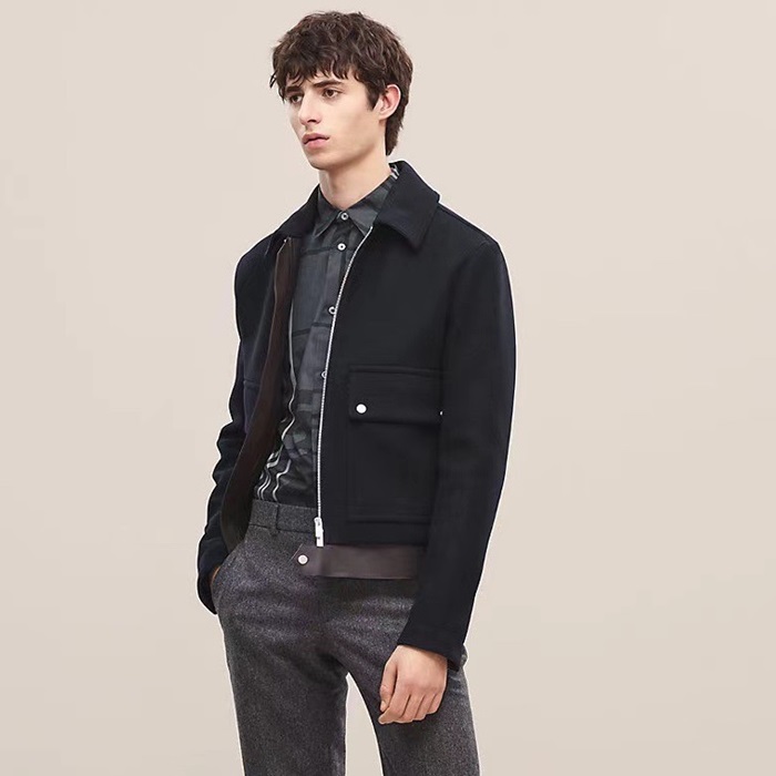 에르메스 남성 모던 블랙 가죽 자켓 - Hermes Mens Black Jackets - he7845x