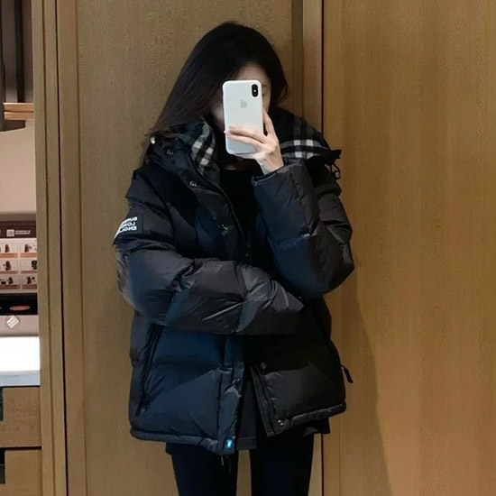 버버리 디태처블 슬리브 후드 패딩 블랙 8018731