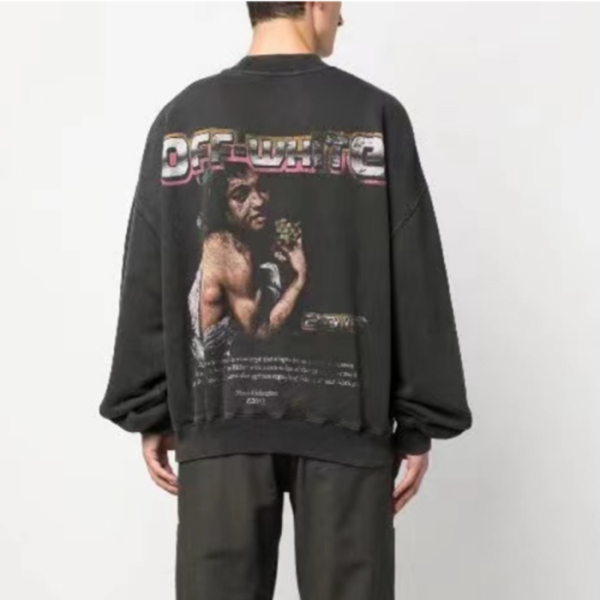 오프화이트 남성 모던 블랙 맨투맨 - Off-white Mens Black Tshirts - of7775x