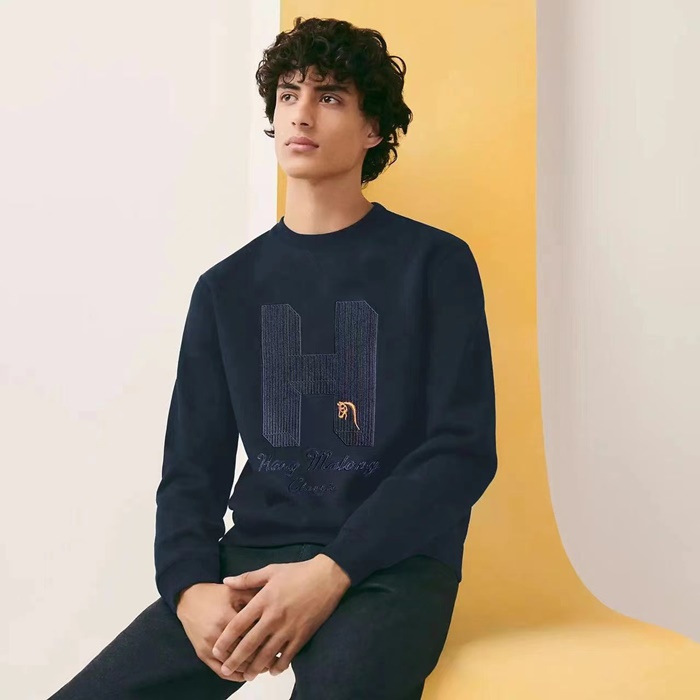 에르메스 남성 모던 네이비 맨투맨 - Hermes Mens Navy Tshirts - he7321x