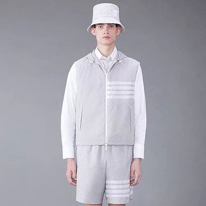 톰브라운 남성 후드 베스트 - Thom Browne Mens Hood Best - thc7339x