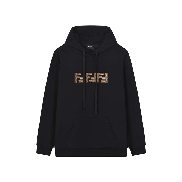 펜디 남성 FF 후드티 블랙 - Fendi Mens FF Hoodie - fec4375x