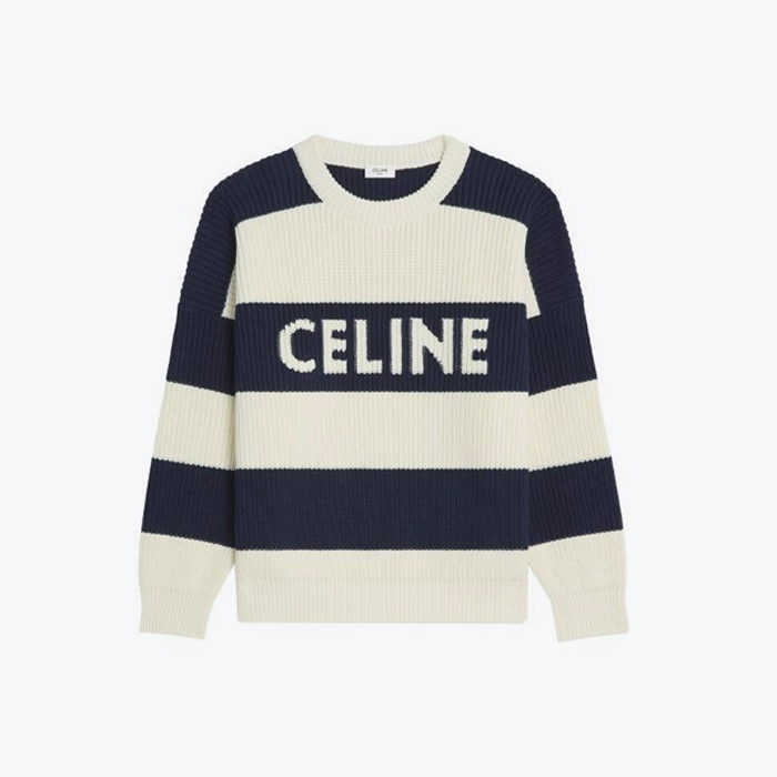 셀린느 남성 크루넥 화이트 니트 - Celine Mens White Knits - cec7075x