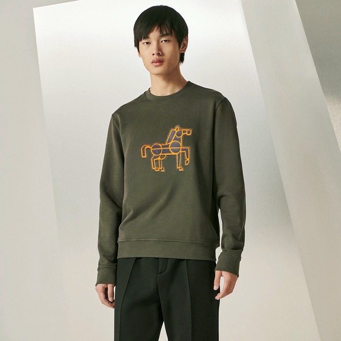 에르메스 남성 라운드 맨투맨 - Hermes Mens Round Tshirt - hec7094x