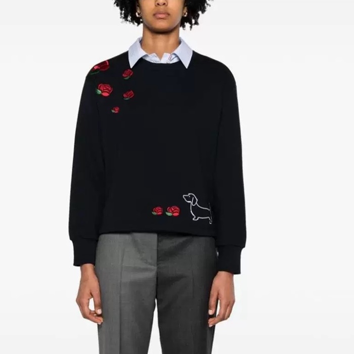 톰브라운 남/녀 블랙 맨투맨 - Thom Browne Unisex Black Tshirts - thc7942x