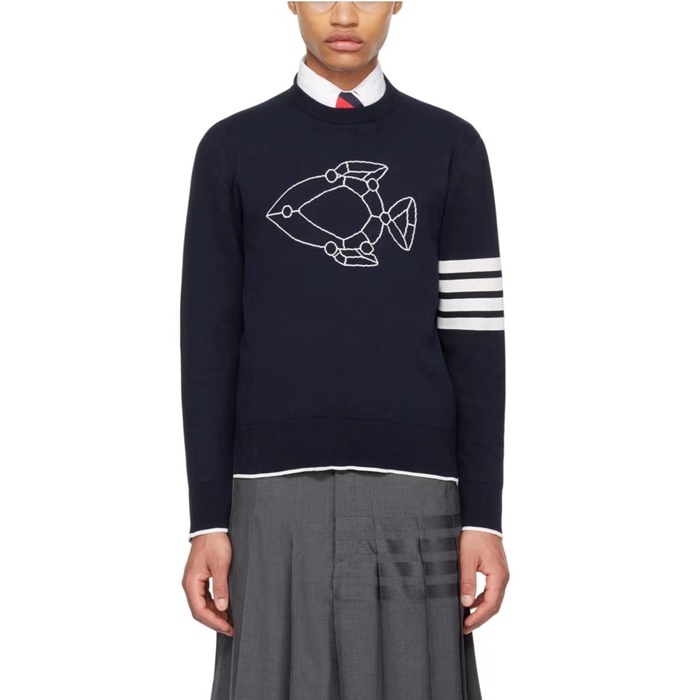 톰브라운 남성 라운드 니트 - Thom Browne Mens Round Knits - thc7947x