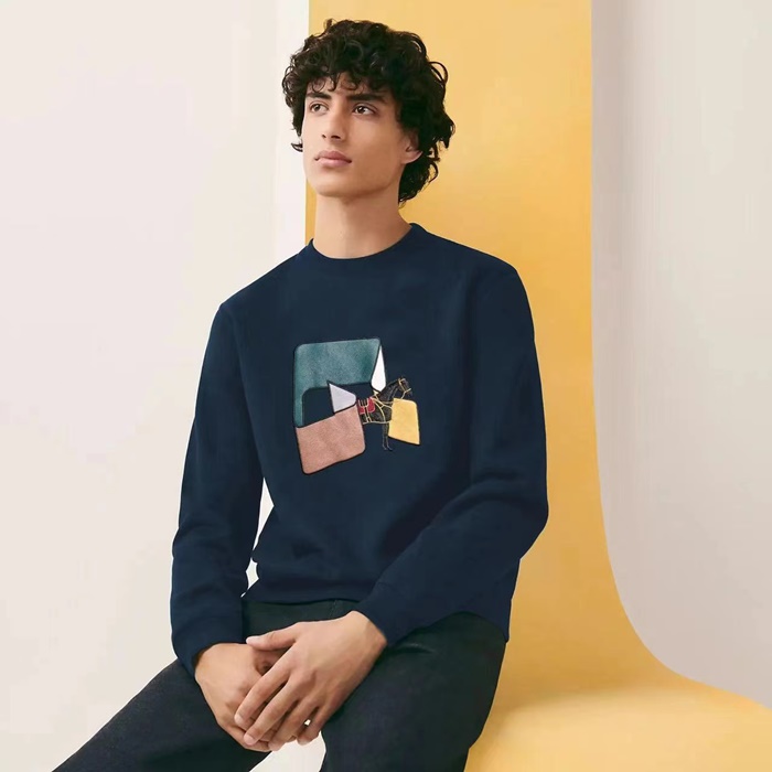 에르메스 남성 모던 네이비 맨투맨 - Hermes Mens Navy Tshirts - he7317x