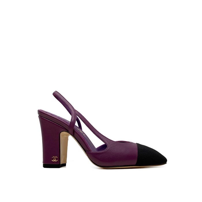 샤넬 여성 하이힐 슬링백 - Chanel Womens Purple Slingback - chs7439x