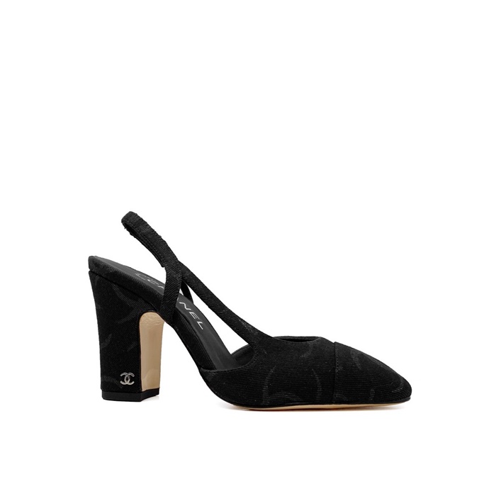 샤넬 여성 하이힐 슬링백 - Chanel Womens Black Slingback - chs7435x