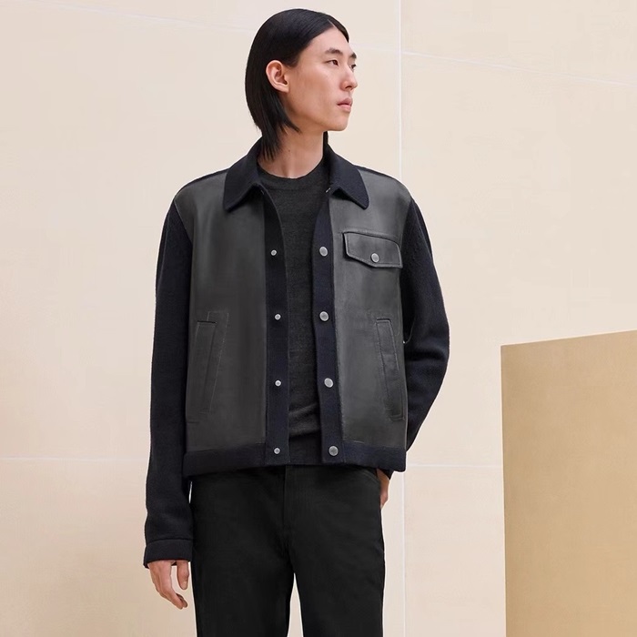 에르메스 남성 가죽 자켓 - Hermes Mens Leather Jacket - hec7313x