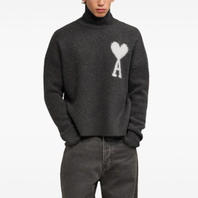 아미 남/녀 터틀넥 니트웨어 차골 - Ami Unisex Turtle-neck Knitwear - amc7466x