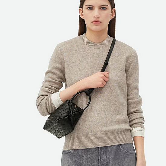 보테가 베네타 스몰 핸들 루프백 블랙 796615 - Bottega Veneta Small Handle Loop Bag Black