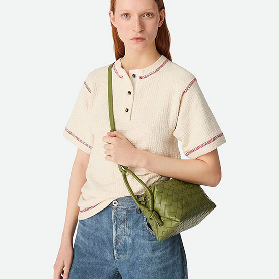 보테가 베네타 스몰 핸들 루프백 말차 796615 - Bottega Veneta Small Handle Loop Bag