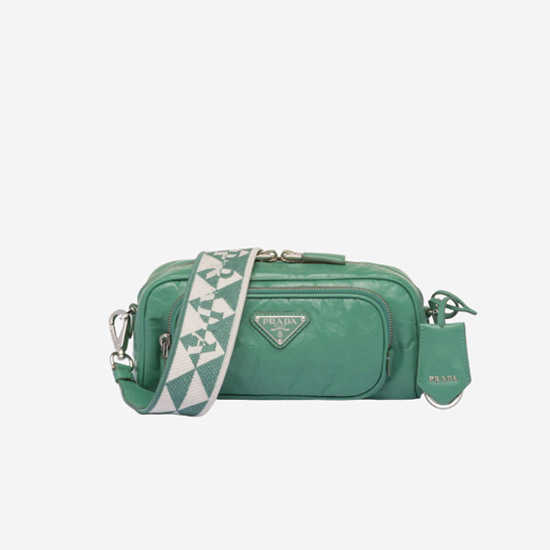 프라다 나파 앤티크 레더 멀티 포켓 숄더백 세이지 그린 1BH198 - Prada Nappa Antique Leather Multi-Pocket Shoulder Bag Sage Green