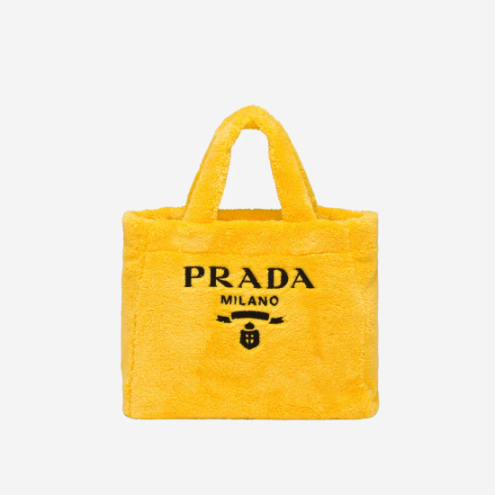 프라다 테리 토트백 옐로우 블랙 1BG130 - Prada Terry Tote Bag Yellow Black