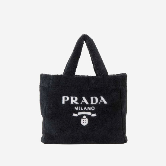 프라다 테리 토트백 블랙 1BG130 - Prada Terry Tote Bag Black