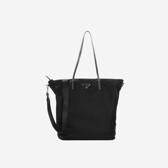 프라다 포코노 나일론 트라이앵글 로고 토트백 블랙 1BG189 - Prada Pocono Nylon Triangle Logo Tote Bag Black