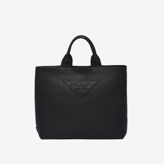 프라다 레더 토트백 블랙 2VG109 - Prada Leather Tote Bag Black