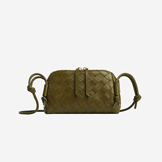보테가 베네타 인트레치아토 콘서트 파우치 올리브 오일 794258 - Bottega Veneta Intrecciato Concert Pouch Olive Oil