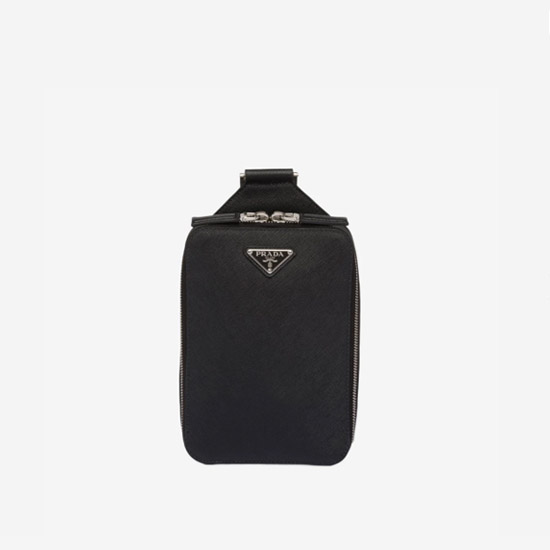 프라다 브리크 사피아노 레더 백 블랙 2VZ106 - Prada Brique Saffiano Leather Bag Black