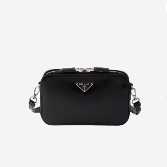 프라다 브리크 브러쉬드 레더 백 블랙 2VH173 - Prada Brique Brushed Leather Bag Black