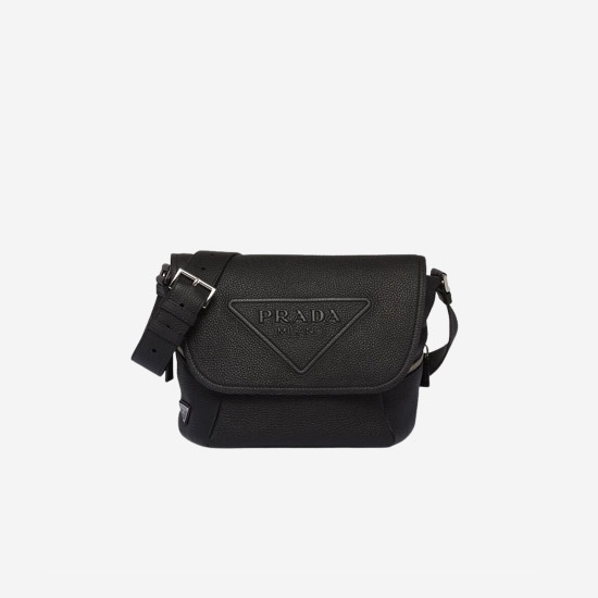 프라다 레더 백 숄더 스트랩 블랙/그레이/화이트 2VD056 - Prada Leather Bag Shoulder Strap