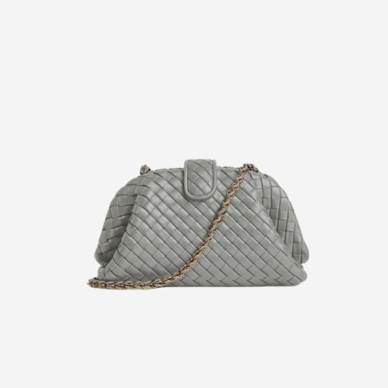 보테가 베네타 미니 로렌 1980 체인 클러치 스털링 804038 - Bottega Veneta Mini Lauren 1980 Chain Clutch