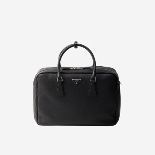 프라다 레더 워크 백 블랙 2VE339 - Prada Leather Work Bag Black