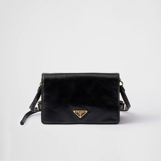 프라다 레더 숄더백 블랙 1BD082 - Prada Leather Shoulder Bag Black