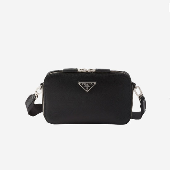 프라다 브리크 사피아노 레더 백 블랙 2VH173 - Prada Brique Saffiano Leather Bag Black