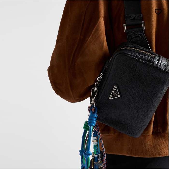프라다 레더 숄더백 블랙 2VH184 - Prada Leather Shoulder Bag Black