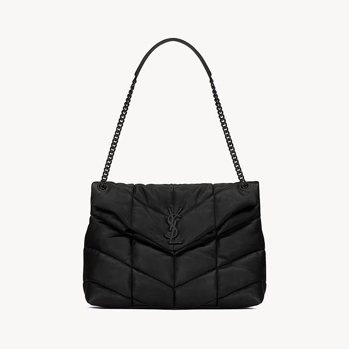 입생로랑 나파 퀼팅 가죽 소재 PUFFER 백 미디엄 블랙 5774751